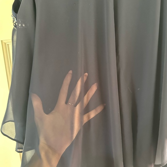 Alex Evenings navy blue dress with gem detailing on neckline. Size 20W. - Picture 8 of 11